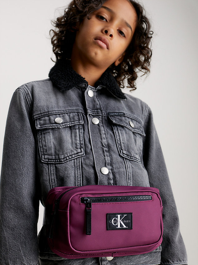 purple unisex-logo-bauchtasche für kids unisex - calvin klein jeans