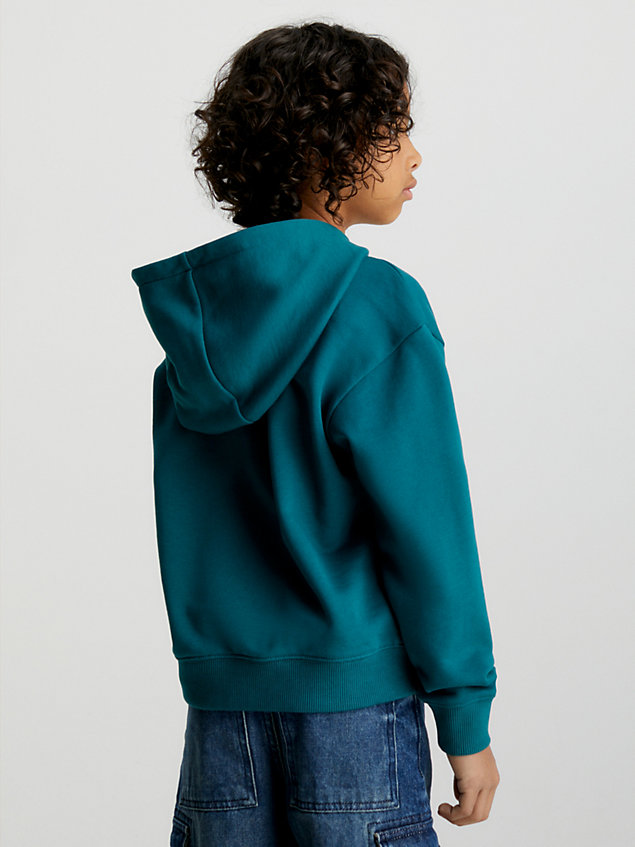 blue unisex hoodie met logo voor kids unisex - calvin klein jeans