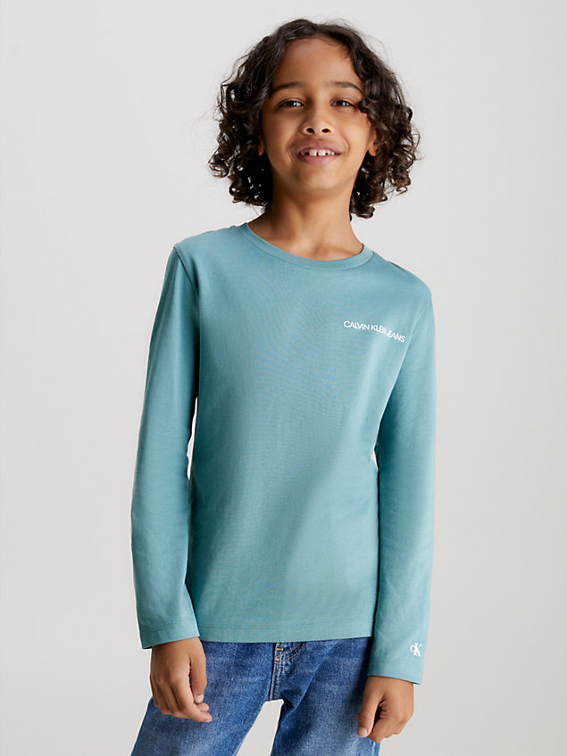 blue unisex long sleeve t-shirt for kids unisex calvin klein jeans