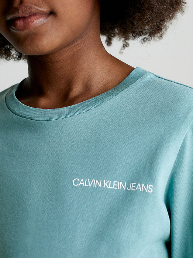 t-shirt a maniche lunghe unisex blue da kids unisex calvin klein jeans