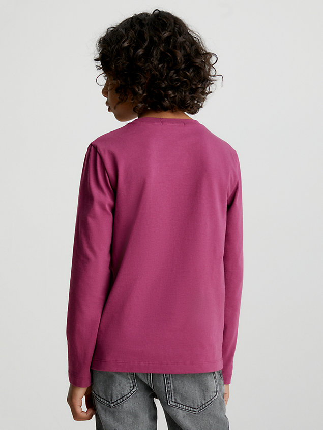 purple unisex t-shirt met lange mouwen en logo voor kids unisex - calvin klein jeans