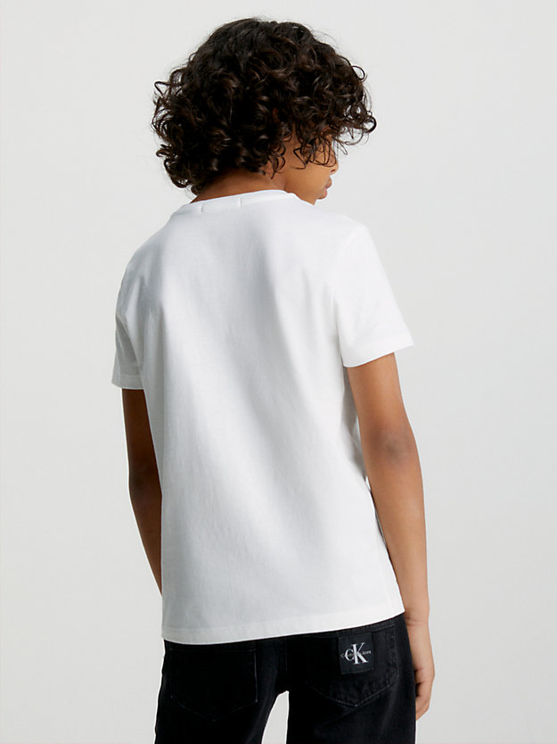 bright white unisex spray graphic t-shirt for kids unisex calvin klein jeans