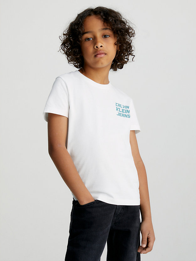 bright white unisex-logo-t-shirt für kids unisex - calvin klein jeans