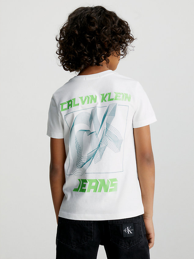 t-shirt unisexe avec logo white pour kids unisex calvin klein jeans