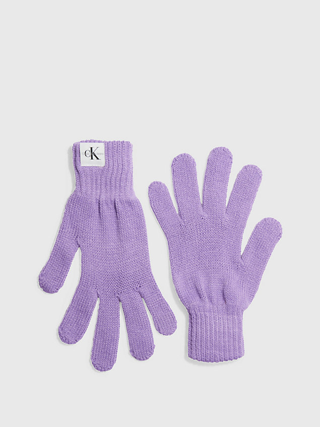 purple rękawiczki unisex dla kids unisex - calvin klein jeans
