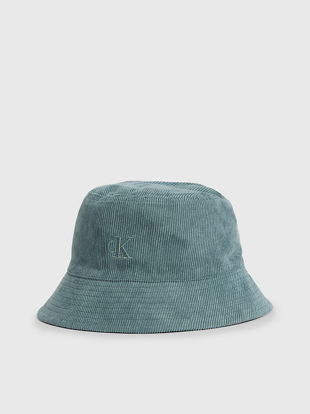 blue dwustronny sztruksowy kapelusz unisex typu bucket hat dla kids unisex - calvin klein jeans