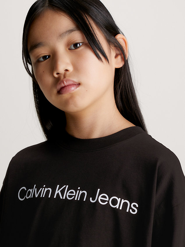black lässiges unisex-logo-t-shirt für kids unisex - calvin klein jeans