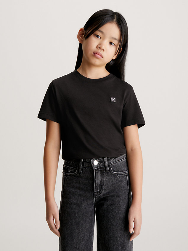 black unisex t-shirt for kids unisex calvin klein jeans