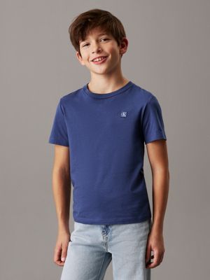 blue kids' t-shirt for kids gender inclusive calvin klein jeans