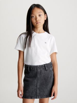 bright white kids' t-shirt for kids gender inclusive calvin klein jeans