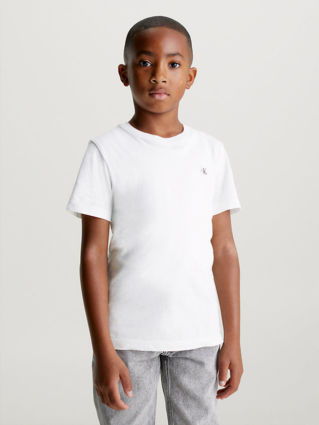 white unisex t-shirt for kids unisex calvin klein jeans