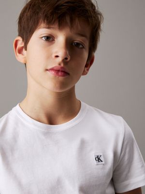 bright white kids' t-shirt for kids gender inclusive calvin klein jeans