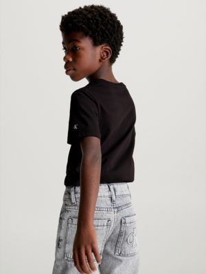 Calvin Klein Kids Blown-Up Logo Short Sleeve T-Shirt - Black