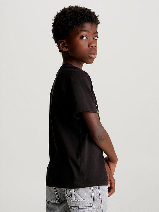 t-shirt con logo taglio relaxed unisex black da kids unisex calvin klein jeans