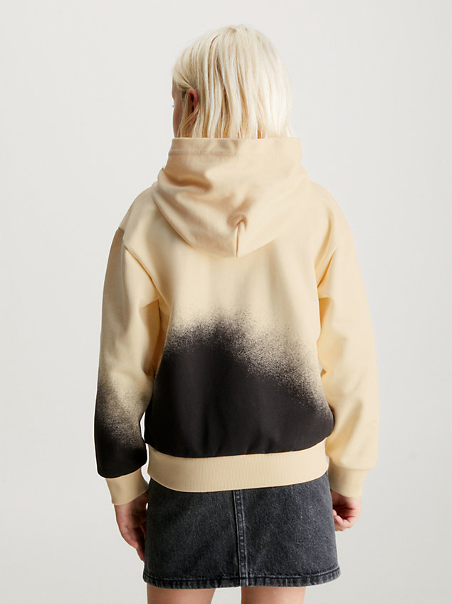 beige unisex relaxed spray print hoodie for kids unisex calvin klein jeans