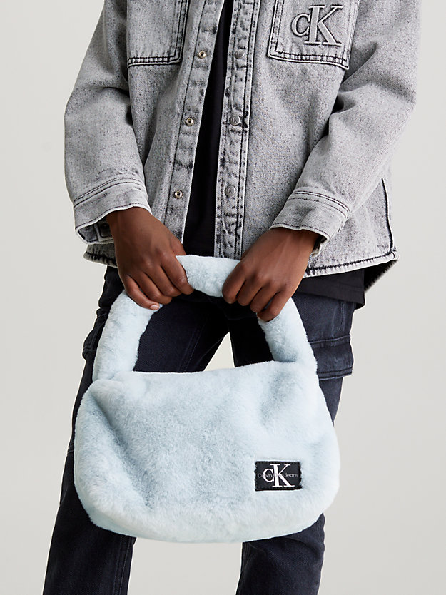 keepsake blue kids' fluffy shoulder bag for kids unisex calvin klein jeans