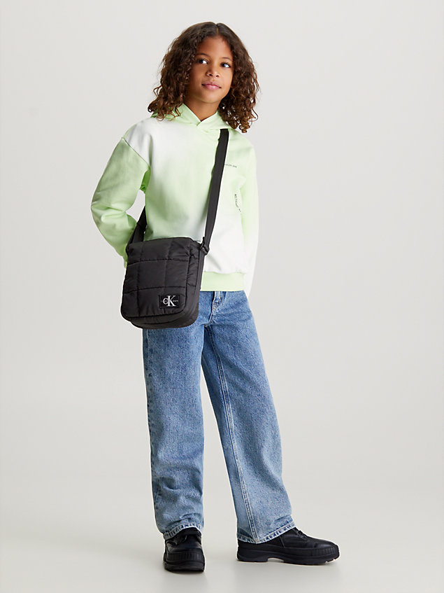 black unisex puffer crossovertas voor kids unisex - calvin klein jeans