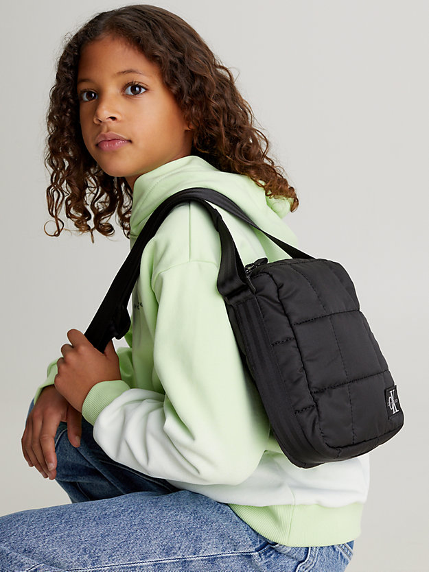 ck black kids' puffer crossover bag for kids unisex calvin klein jeans