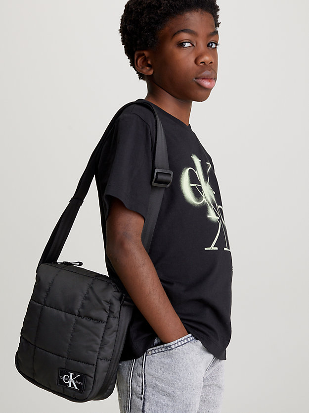 ck black kids' puffer crossover bag for kids unisex calvin klein jeans