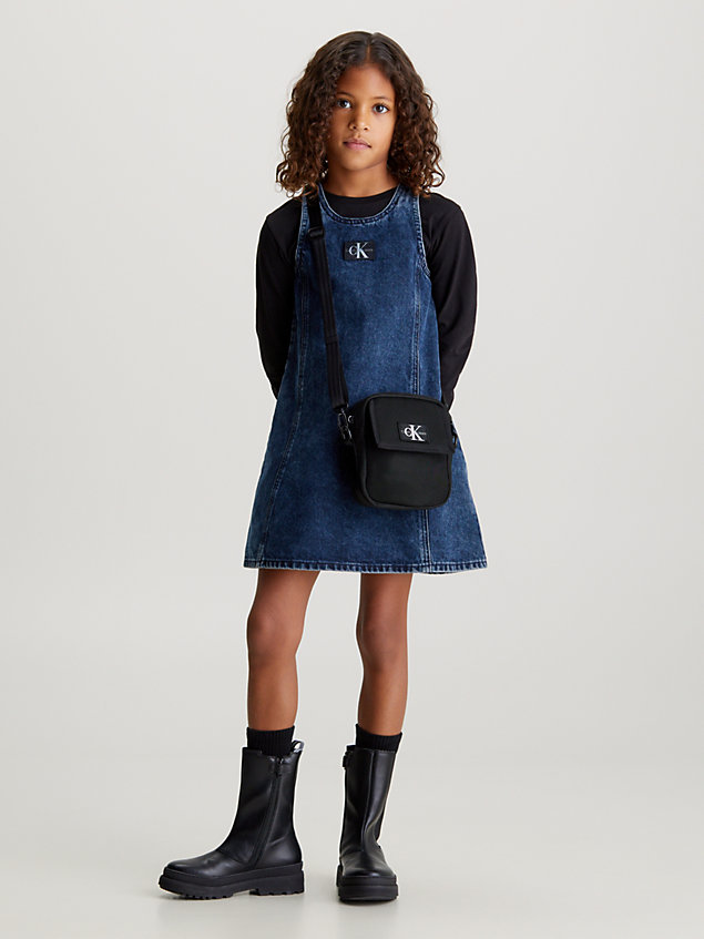 black unisex spacer mesh crossover bag for kids unisex calvin klein jeans