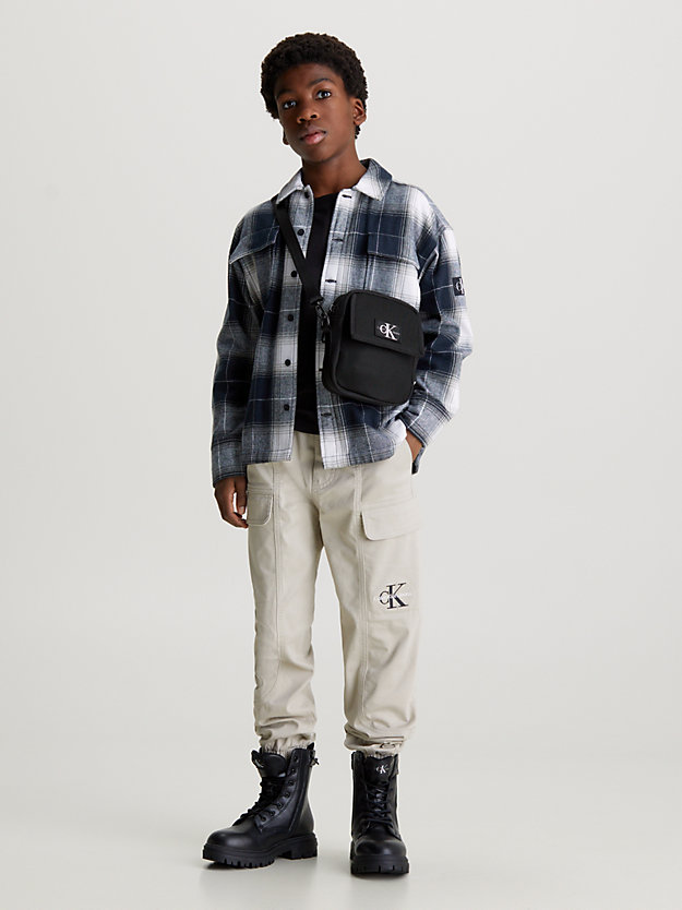 ck black kids' spacer mesh crossover bag for kids unisex calvin klein jeans