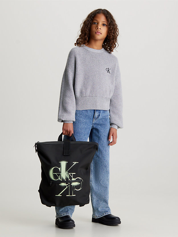 ck black kids' logo backpack for kids unisex calvin klein jeans