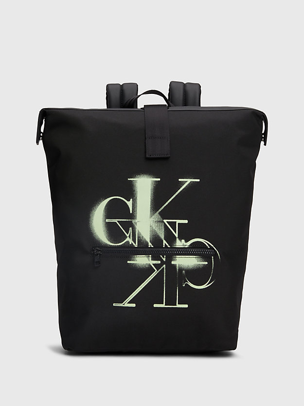 ck black kids' logo backpack for kids unisex calvin klein jeans