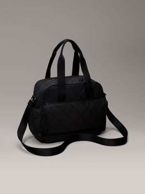 Black quilted diaper on sale bag