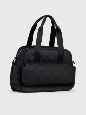 ck black kids' quilted diaper bag for kids gender inclusive calvin klein jeans