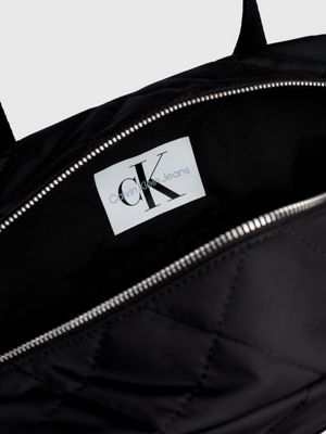 ck black kids' quilted diaper bag for kids gender inclusive calvin klein jeans