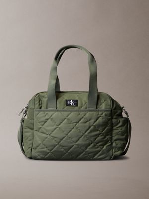 green quilted diaper bag for kids gender inclusive calvin klein jeans