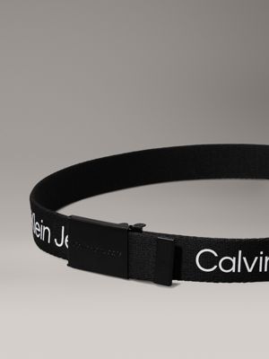 ck black kids' canvas logo belt for kids gender inclusive calvin klein jeans