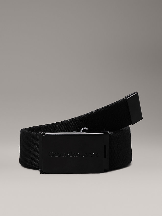 ceinture en toile avec logo pour enfant black pour kids unisex calvin klein jeans