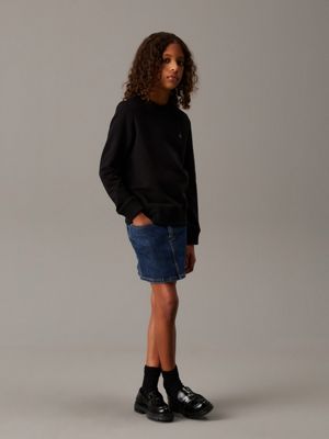 ck black kids' terry sweatshirt for kids gender inclusive calvin klein jeans