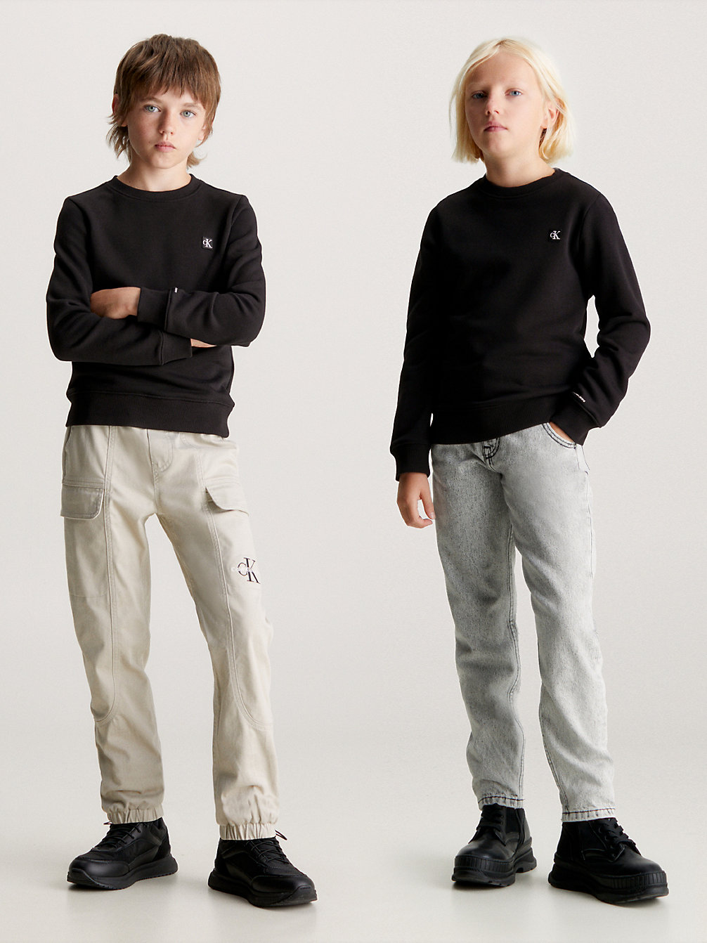 CK BLACK Monogramm-Sweatshirt Aus Frottee Für Kinder undefined Kids Unisex Calvin Klein