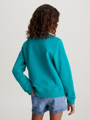 fanfare kids' terry sweatshirt for kids gender inclusive calvin klein jeans