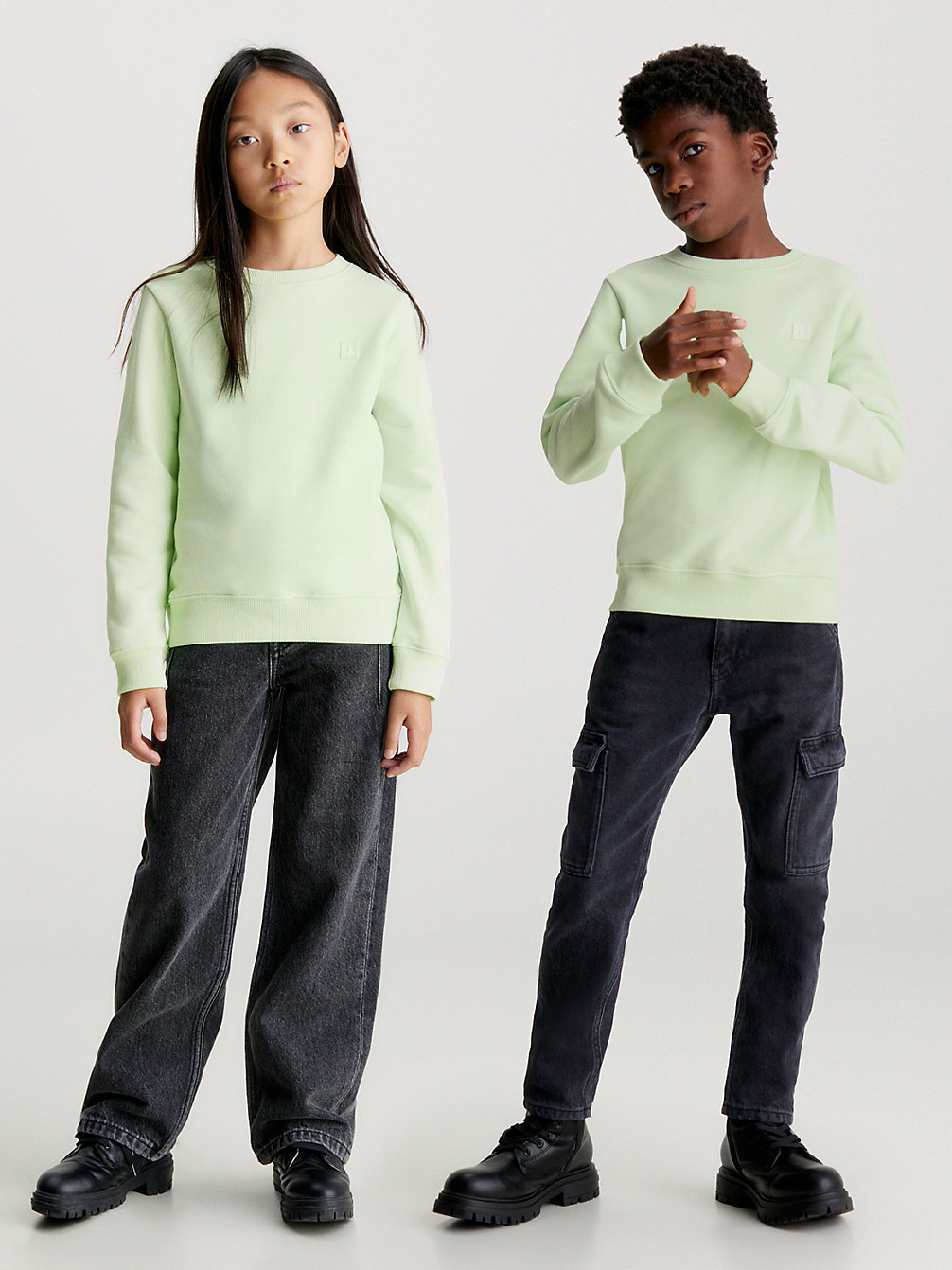 EXOTIC MINT Monogramm-Sweatshirt Aus Frottee Für Kinder undefined Kids Unisex Calvin Klein