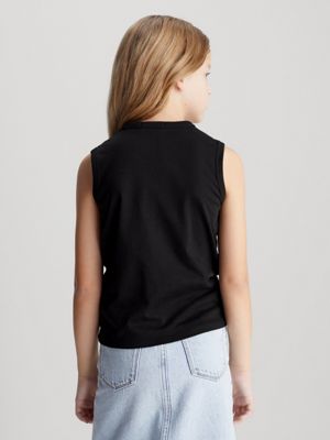 ck black kids' monogram tank top for kids gender inclusive calvin klein jeans