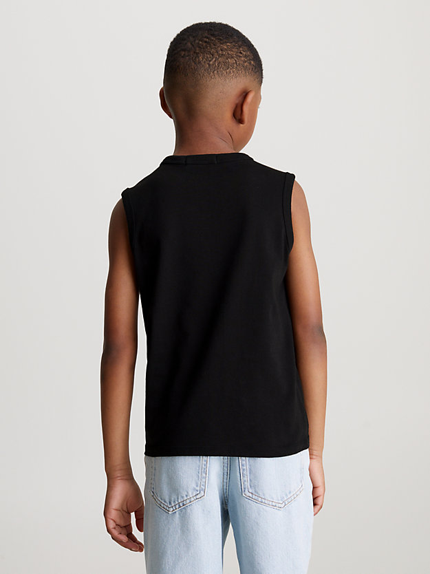 ck black kids' monogram tank top for kids unisex calvin klein jeans