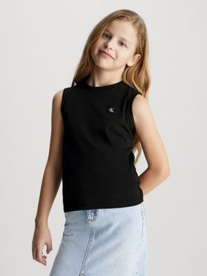 camiseta de tirantes infantil con monograma  de diseño inclusivo infantil calvin klein jeans