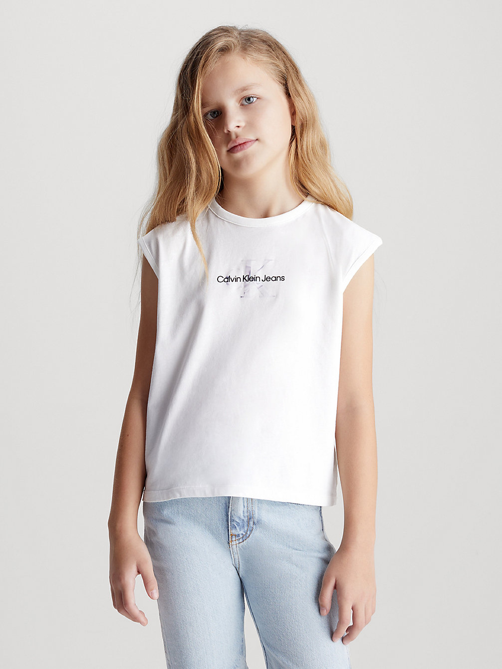 BRIGHT WHITE Tanktop Mit Metallic-Logo Für Kinder undefined Kids Unisex Calvin Klein