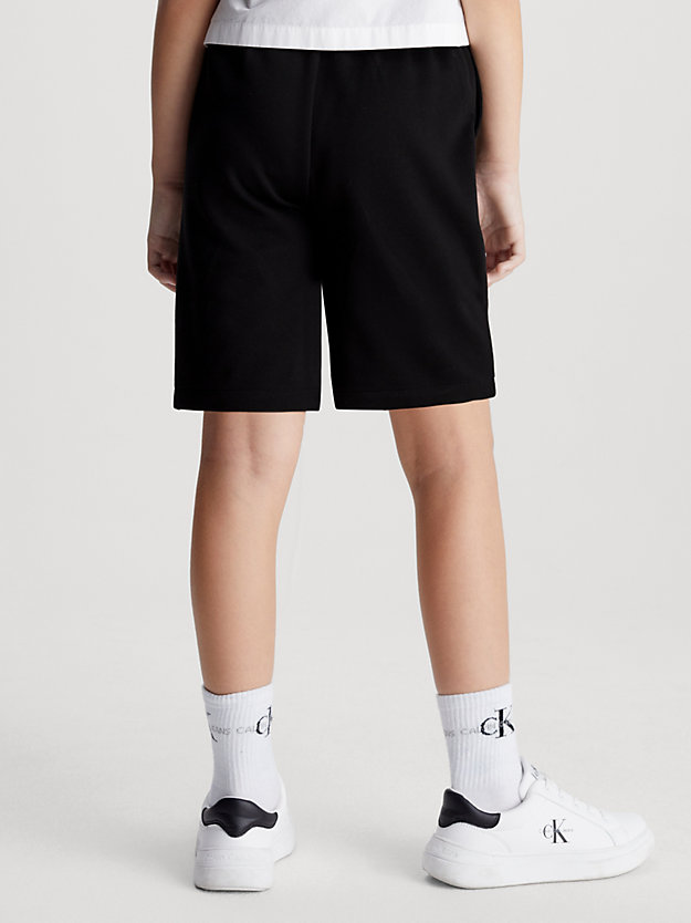 ck black kids' relaxed terry jogger shorts for kids unisex calvin klein jeans