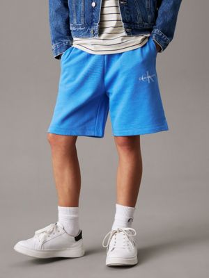 blue kids' relaxed jogging shorts for kids gender inclusive calvin klein jeans