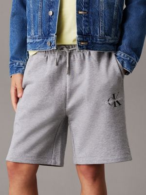 grey kids' relaxed jogging shorts for kids gender inclusive calvin klein jeans