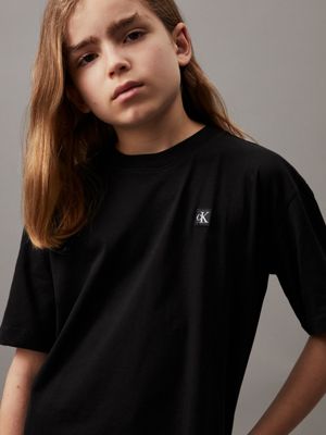 ck black kids' shorts and t-shirt set for kids gender inclusive calvin klein jeans