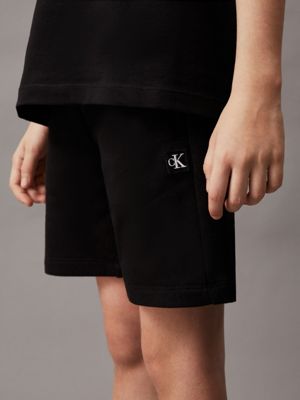 ck black kids' shorts and t-shirt set for kids gender inclusive calvin klein jeans