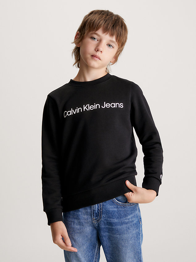 sweat unisexe avec logo black pour kids unisex calvin klein jeans