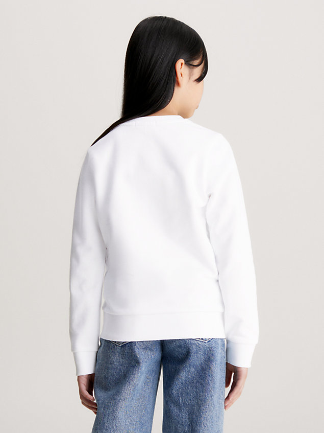 white logo-sweatshirt unisex für kids unisex - calvin klein jeans