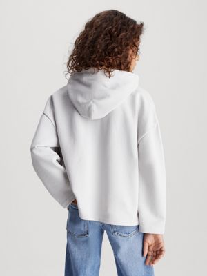 lunar rock kids' relaxed terry monogram hoodie for kids gender inclusive calvin klein jeans