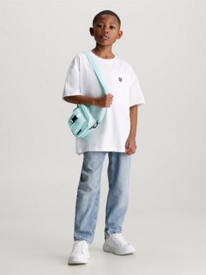 blue tint kids' crossbody bag for kids gender inclusive calvin klein jeans